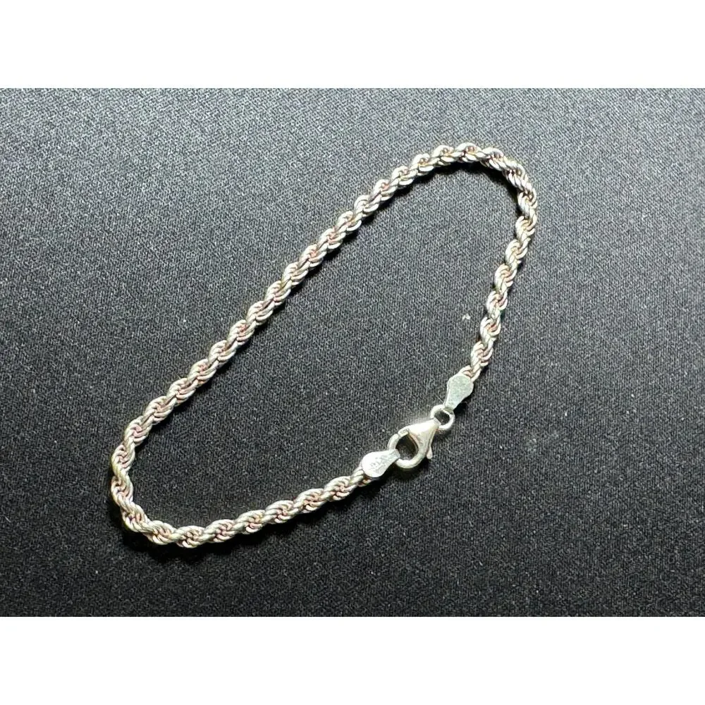 925 Sterling Silver 6.75 Rope Bracelet